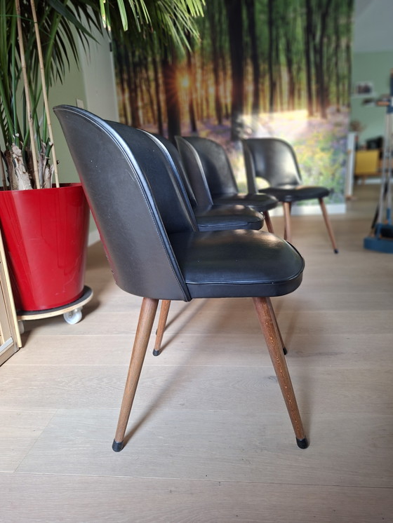 Image 1 of Set of 4 vintage design dining room chairs from the 1950s