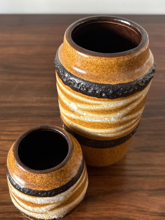 Image 1 of Coppia di piccoli vasi vintage della Scheurich tedesca degli anni '70