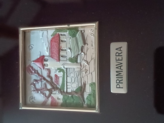 Les 4 saisons sur feuille d'argent mi il, Objets d'art, Verre, Noir (photo 12 sur 13)