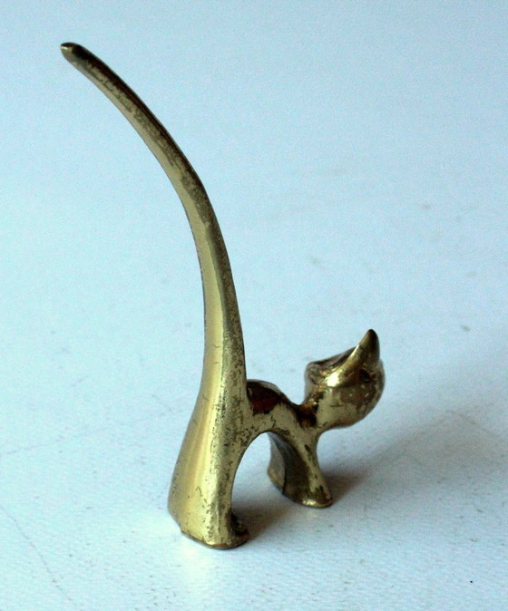 Messing Kat Ringhouder - Briefopener - Vintage, Decoratieve objecten, Gold (foto 4 van 7)