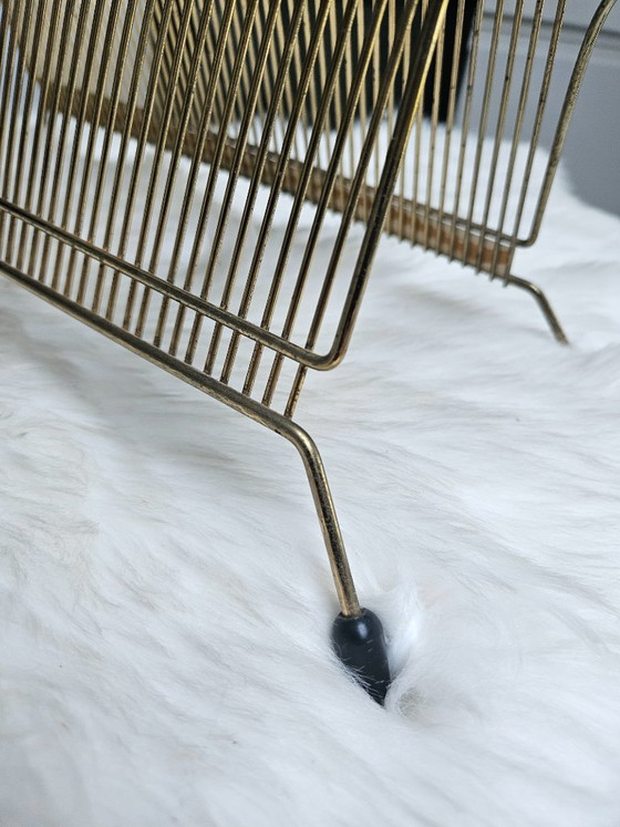 Vintage vinyl rack in brass - 1960s – Decorative Objects (photo 5 of 7)
