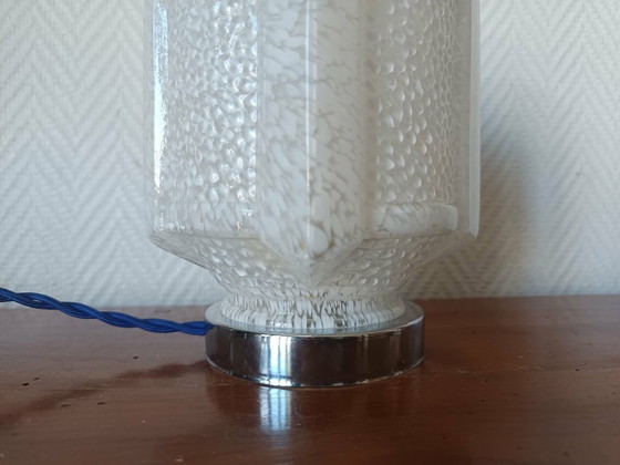 Image 1 of Art Deco table lamp with Clichy glass