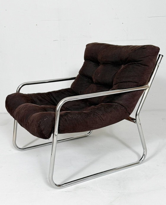 Image 1 of Set van 2 Space Age cantilever fauteuils/stoelen van Gillis Lundgren, jaren 70