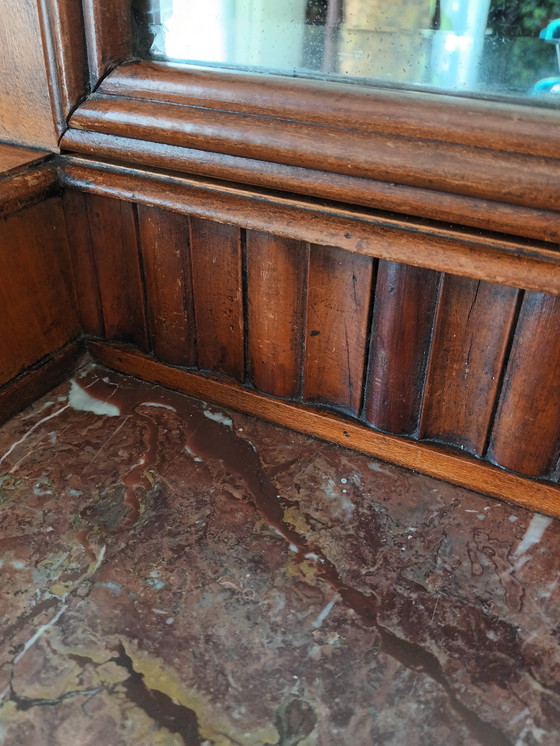 Image 1 of Toletta retrò in legno di ciliegio e marmo