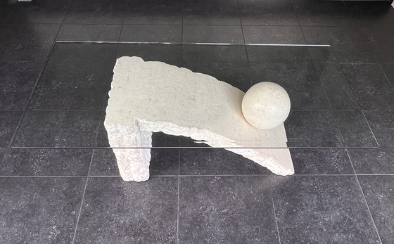 Image 1 of Tavolino da caffè vintage in pietra Mactan degli anni '80