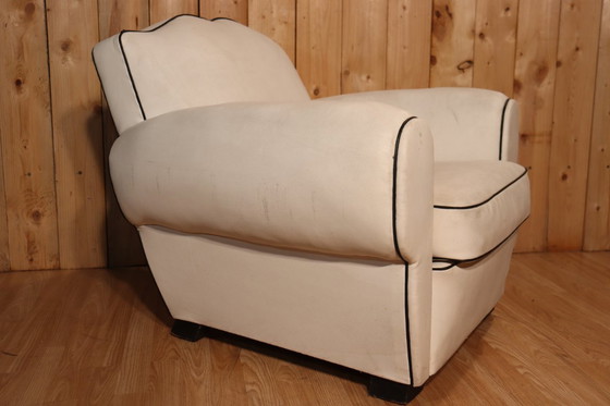 Image 1 of Weißer Ledersessel