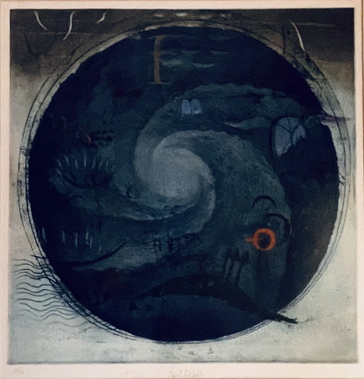 Triptyque rare - Gravures en couleurs signées à la main par Pavel Sukdolák (1925–2022) – kunst, Glass, Metal (photo 2 of 8)
