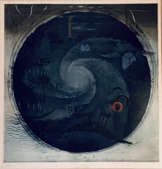 Triptyque rare - Gravures en couleurs signées à la main par Pavel Sukdolák (1925–2022) – Objets d'art, Glass (photo 2 of 8)