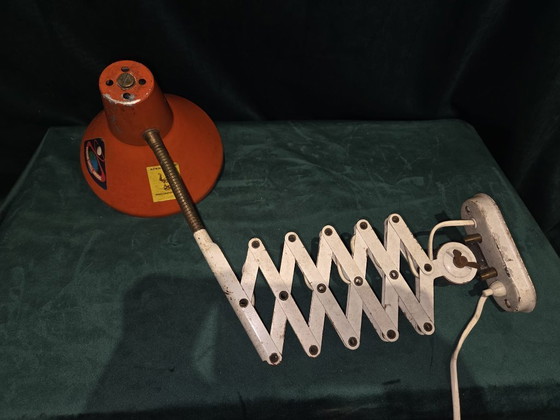 Image 1 of Lampada da parete vintage industriale a forma di armonica - Arancione