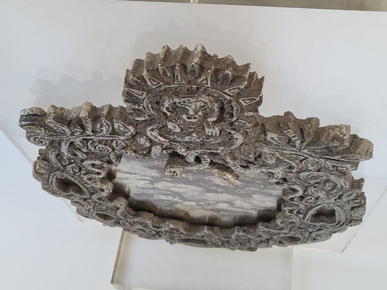 Image 1 of MAGNIFICENT VINTAGE ANTIQUE MIRROR WITH SNAKES ON A PLEXIGLAS BASE, 1970