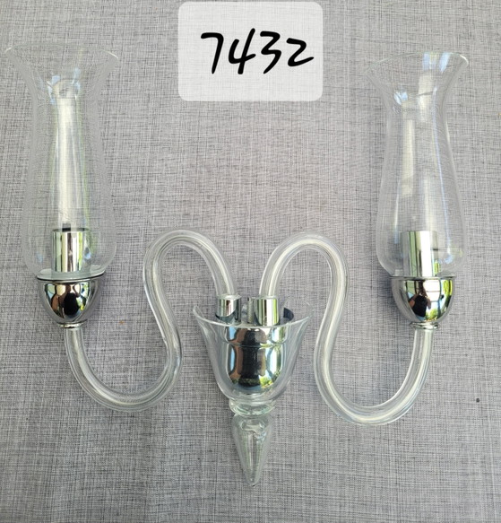 Image 1 of 4 original De Majo wall lamps, Murano, signed Italy