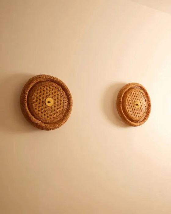 Appliques murales en rotin – Wicker, Rattan, Vintage (photo 7 of 7)
