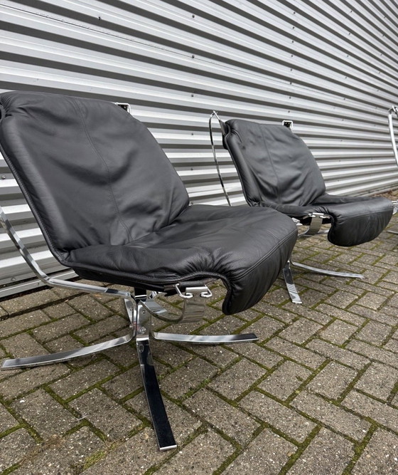 Image 1 of Set vintage Vatne Møbler Falcon di Sigurd Resell: 2 alti + 2 bassi + Hocker