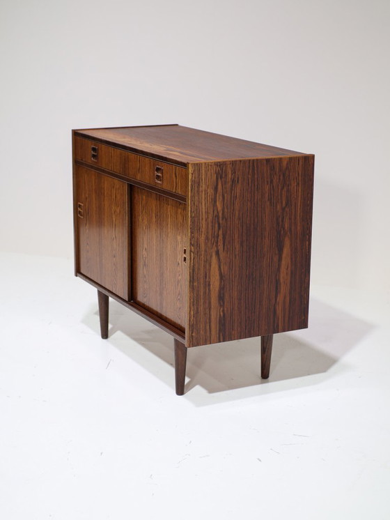 Image 1 of Mobiletto vintage danese in palissandro con ante scorrevoli e cassetto