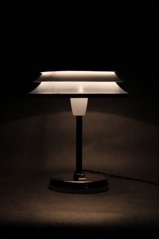 Image 1 of Mid Century Chrome Table Lamp Zukov Czechoslovakia 1970s