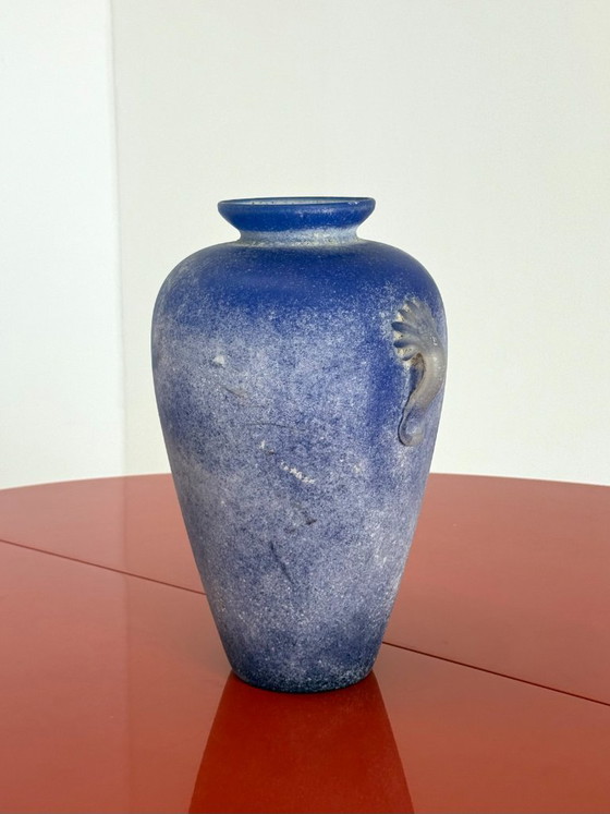 Image 1 of Vintage Murano amphora vase cobalt blue