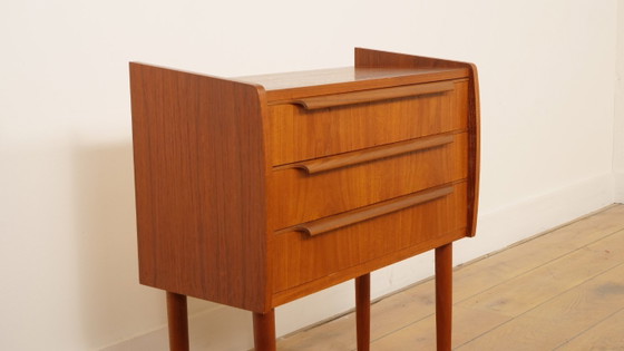 Vintage Ladekast | 3 Lades | Nachtkastje | Teak – Ladekasten, Wood (photo 5 of 9)