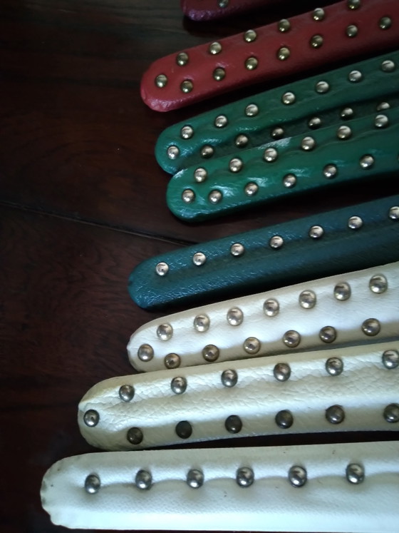 12 Kleerhangers, vintage, jaren '50/'60, skai en studs – Kapstokken, Metal (photo 7 of 8)