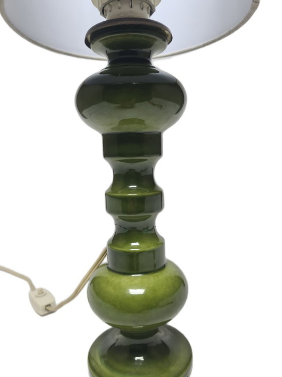 Polish Postmodern Bedside Lamp in Glass and Pottery, 1980s – Table lamps, Ceramic, Textile (photo 5 of 10)