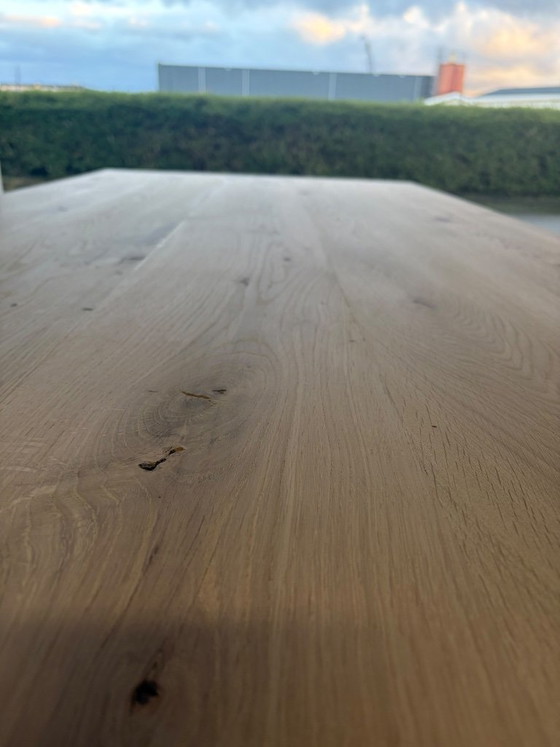 Custom Oak Dining Table | Free SKYLT 2K lacquer treatment!, Wood, Metal, Brown, Modern (photo 3 of 5)