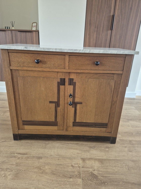 Image 1 of Art Deco cabinet with marble top - 1920s to 1930s