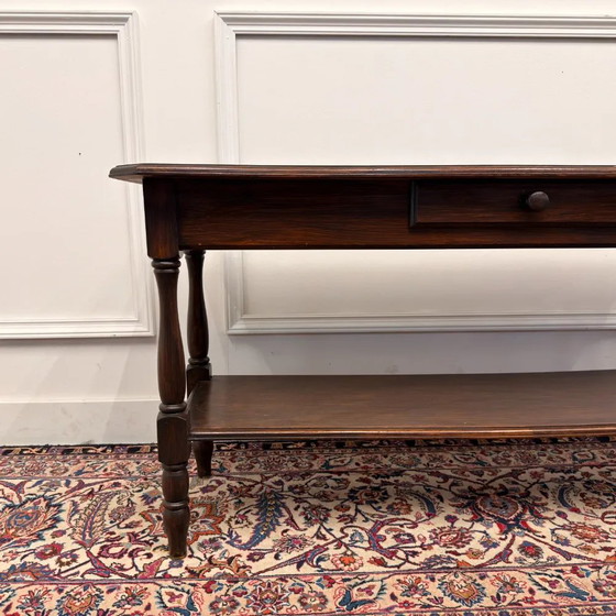 Tavolo da drappeggio francese antico del 19° secolo, Tavolini, Legno, Marrone, Chesterfield (foto 5 di 11)