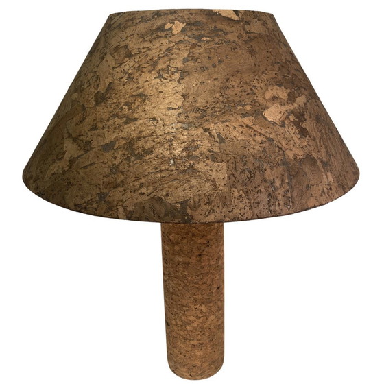 Image 1 of  Mid-Century Italienische Kork und Messing Tischlampe