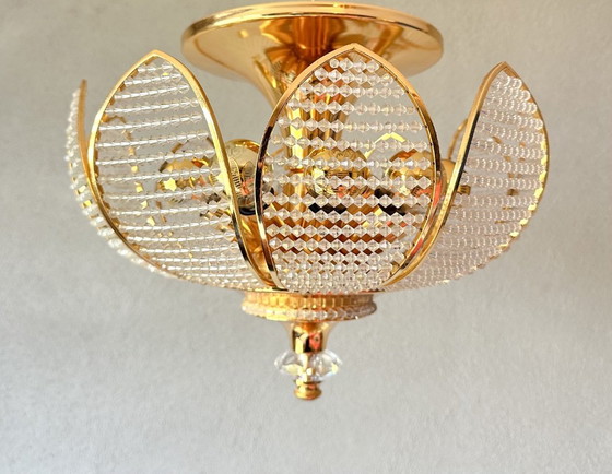 Vintage Palwa kristal plafondlamp – Plafondlampen, Messing (photo 18 of 18)