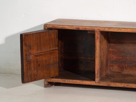 Meuble bas ancien en orme, Chine, vers 1900, Vaisseliers, Laiton, Bois, Marron, Rustic (photo 38 sur 40)