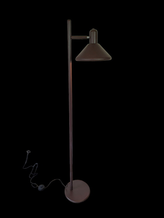 Image 1 of Elegante lampada da terra vintage color marrone cioccolato