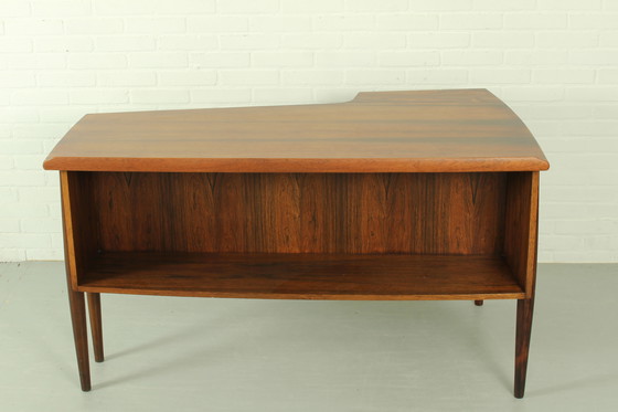 Image 1 of Mid Century Rosenholz Bumerang-Schreibtisch, 1960er Jahre