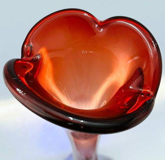 Image 1 of Retro sueco- Börne augustsson- Jarrón con huella digital - alto- rojo