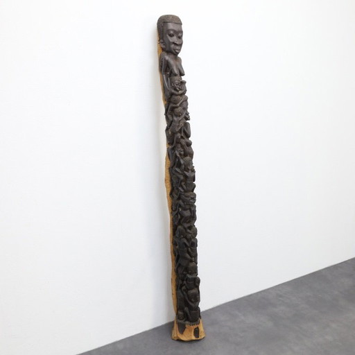 Totem tribal spirituel africain sculpté à la main