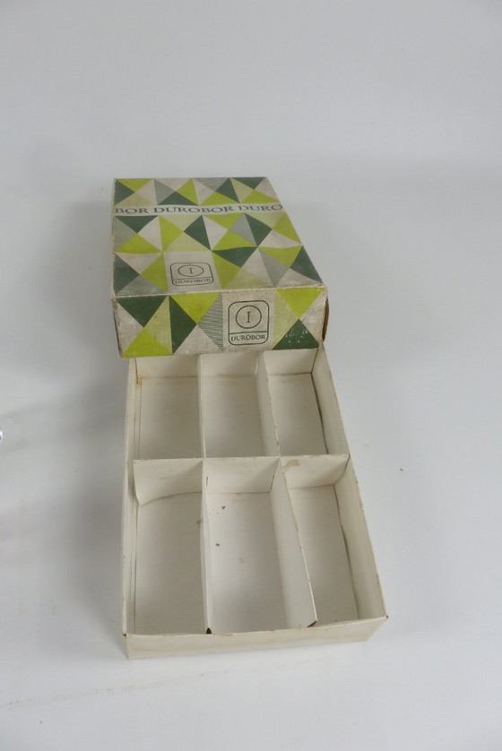 Image 1 of Set of 6 Durobor screen-printed glasses, circa 1950.