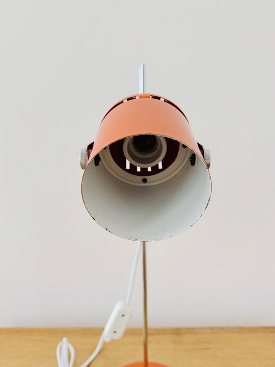 Lidokov Combi Lux Table lamp Stanislav Indra 70s CSSR Chrome Vintage Space Age, Metal, Plastic, Orange (photo 7 of 8)