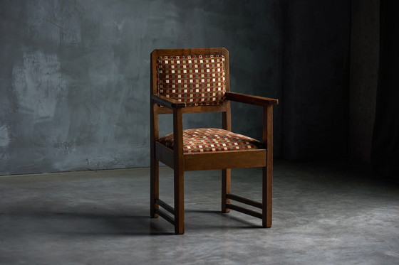 Image 1 of Set di 6 poltrone vintage della scuola di Amsterdam, Paesi Bassi 1940