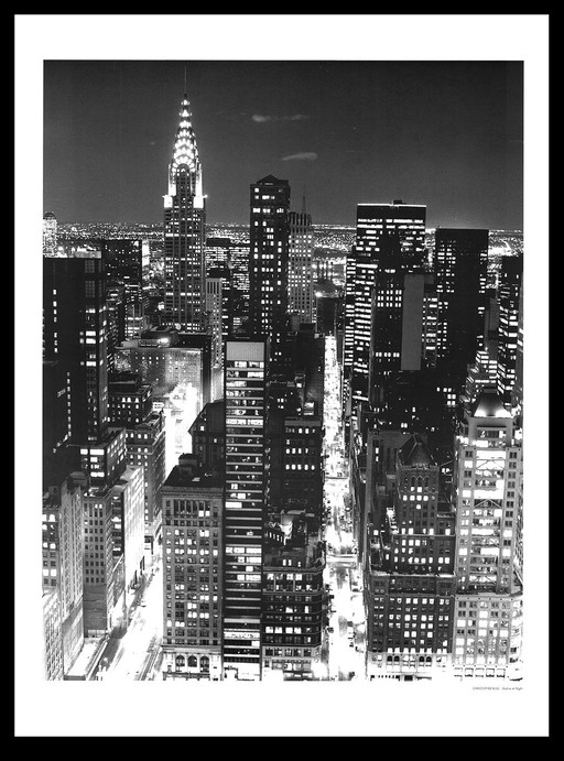 Bliss, Christopher - Skyline at Night - Kunstdruk