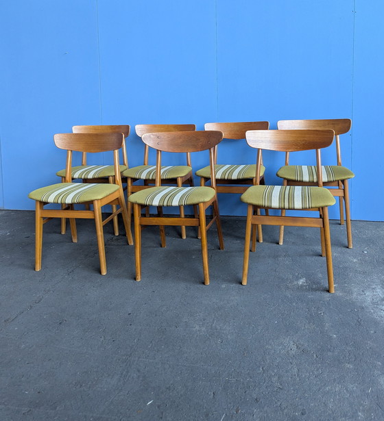 Image 1 of 7 Deense vintage teak stoelen Findahl & Farstrup 