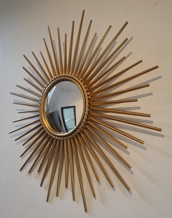 Image 1 of Miroir soleil 50cm Chaty Vallauris signé convexe de 1960.