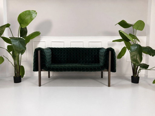 Ligne Roset Ruché Designer Sofa Stoff Grün Couch