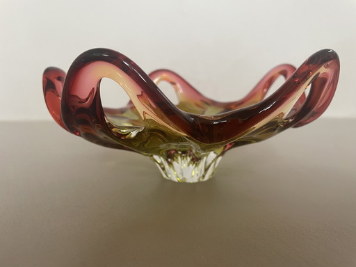 Bohemen glas serverschaal Tsjechië handgemaakt