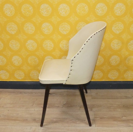 50er Jahre Cocktailstuhl pastell gelb rockabilly Klassiker Stuhl Holz Cocktailsessel Kunststoff retro vintage mid century fiftie