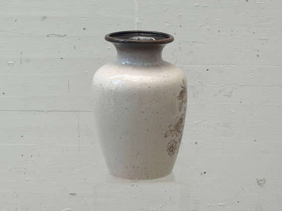 Image 1 of West Germany ceramic vase with floral decoration – 1960s/70s