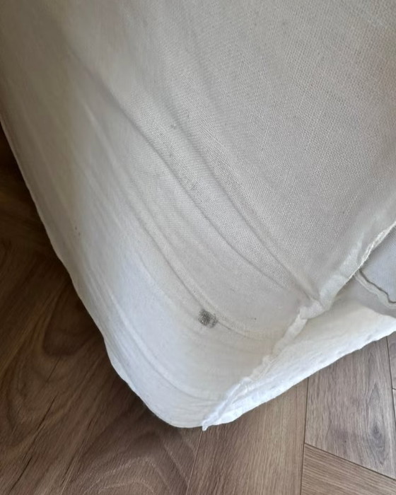Divano letto in lino Louvain Maisons du Monde, Divani 3 posti, Tessile, Crema, Modern (foto 4 di 11)