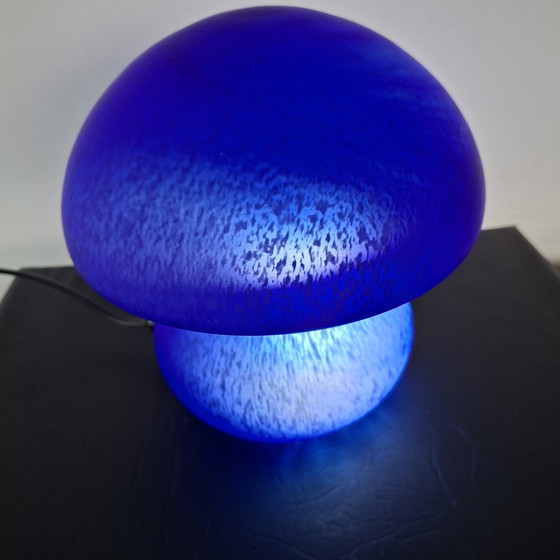 Image 1 of Atmospheric vintage glass mushroom table lamp