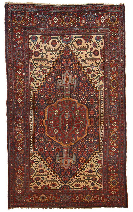 Handgemaakt antiek Perzisch Bidjar-tapijt 149 cm x 225 cm (4,9' x 7,4') jaren 1880 - 1B194