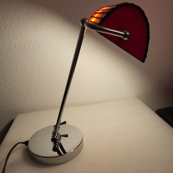 Tyffany and Chrome Table Lamp – Glass (photo 4 of 16)