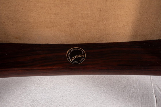 Image 1 of Set of 6 Danish Mid-Century Rosewood Dining Chairs with Yellow Skai, 1960s