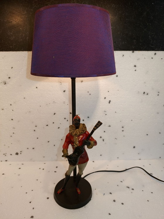 Vintage Blackamoor brass Harlequin Lamp 1920s-1930s, Table lamps, Metal, Bronze, Multi Color, Figuratief (photo 5 of 9)