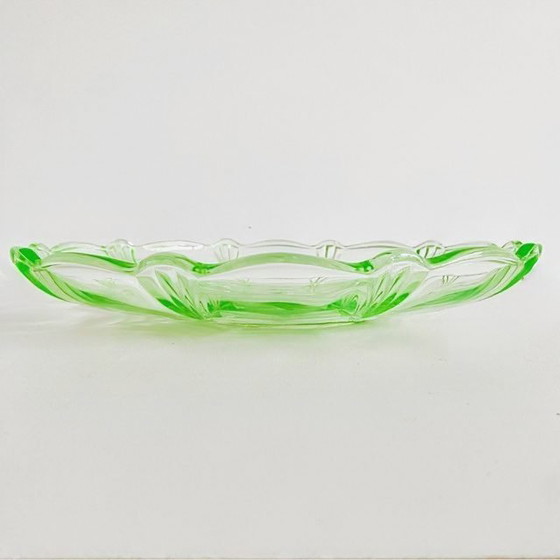 Image 1 of Cuenco de vidrio neón verde anna de vidrio de uranio de los años 30